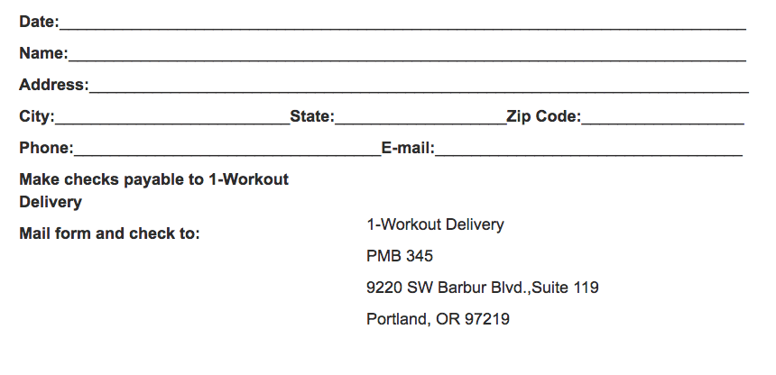 check or money order - mailing information